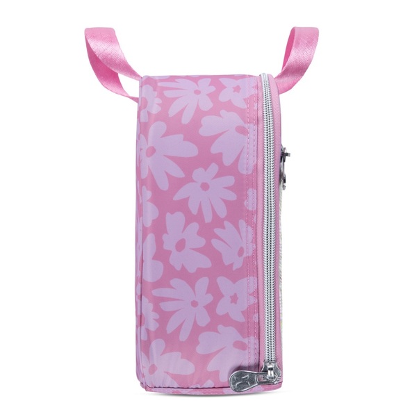 🆕Hurley Sequins Lunch Bag Box Hot Cold Insulated Flip 9”H 8”L x 4”D Pink Floral - Picture 6 of 8
